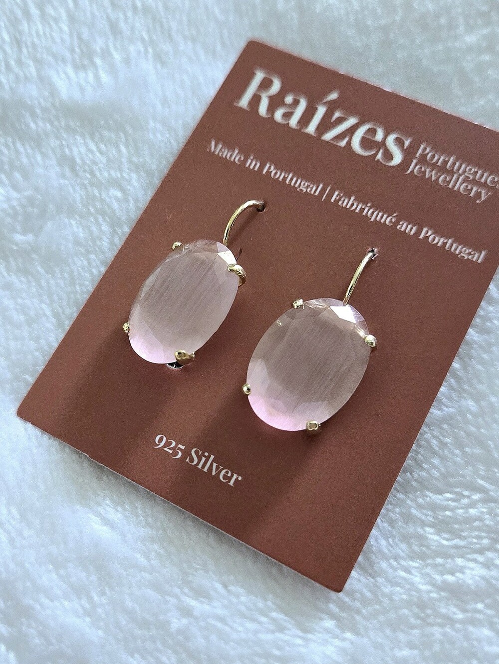 Raizes Natural Rose🌹 Quartz Earrings - Picture 13 of 16